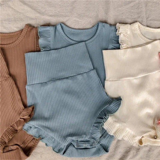 Ruffled Cotton Bodysuit and Bloomers